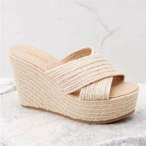 Natural wedge jute sandals